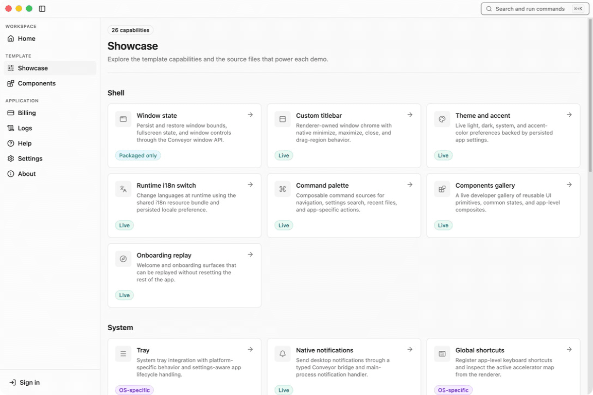 Tauri showcase listing native desktop integrations