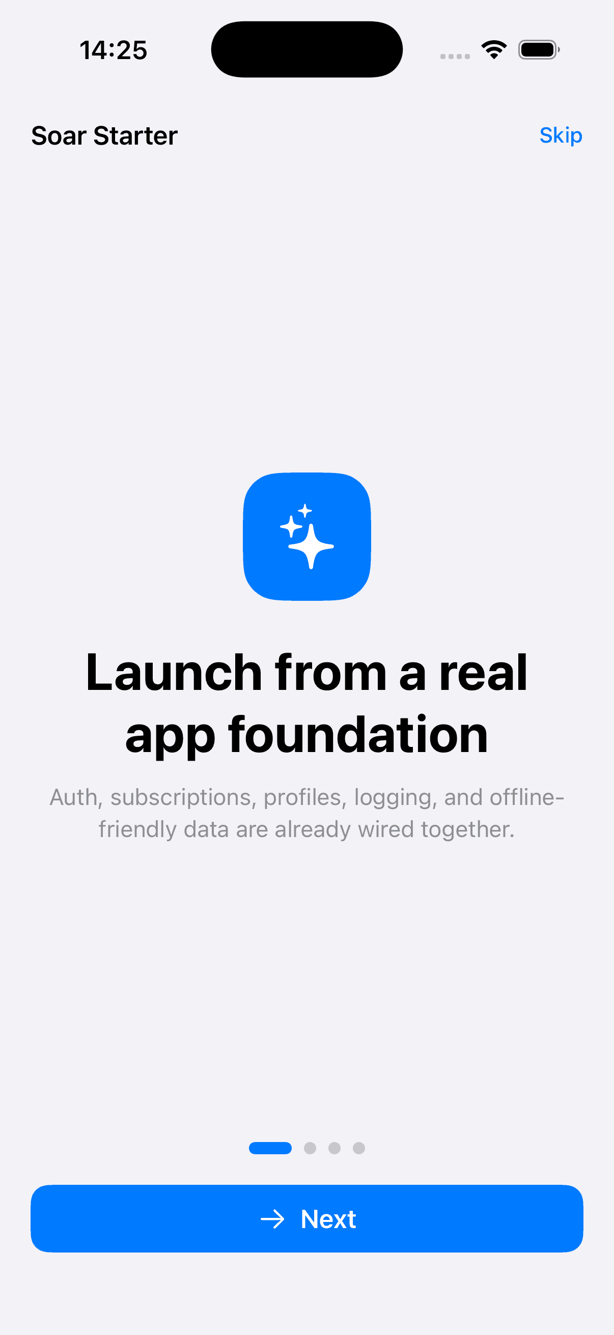 Onboarding screen